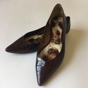 Sam Edelman Brown Crocodile Isador Flats